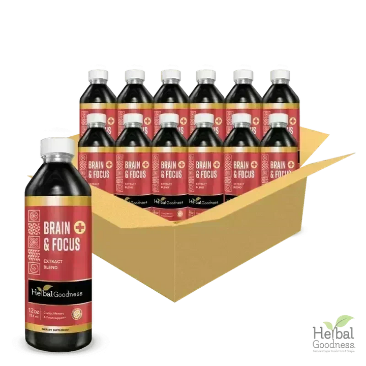 Brain and Focus - Organic 1oz 15X Liquid Extract - Cognition & Memory Liquid Extract Herbal Goodness 
