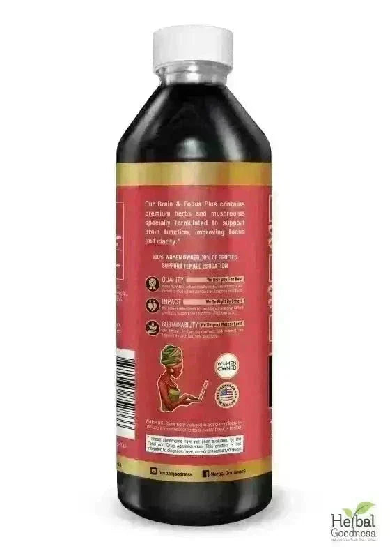 Brain & Memory Support - 15X Organic Liquid Extract – Focus & Cognitive Wellness Liquid Extract Herbal Goodness 