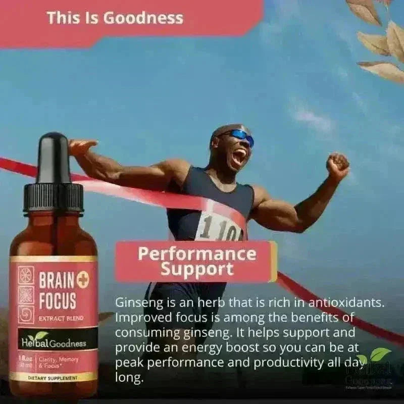 Brain & Focus Plus | Organic 15X Liquid Extract for Memory & Cognitive Wellness Support Liquid Extract Herbal Goodness 