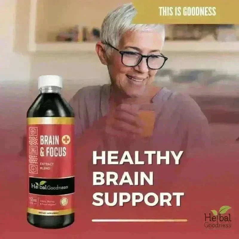 Brain & Focus Plus | Organic 15X Liquid Extract for Memory & Cognitive Wellness Support Liquid Extract Herbal Goodness 