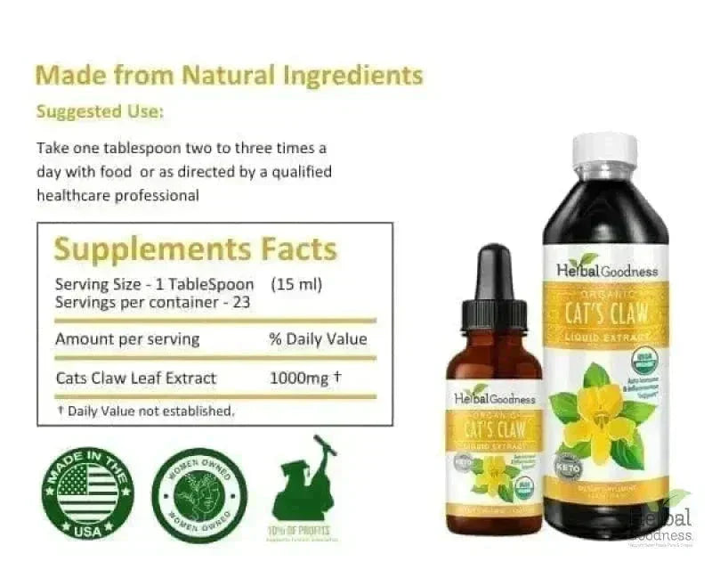 Cat's Claw Extract - Organic Liquid - Herbal Goodness Liquid Extract Herbal Goodness 