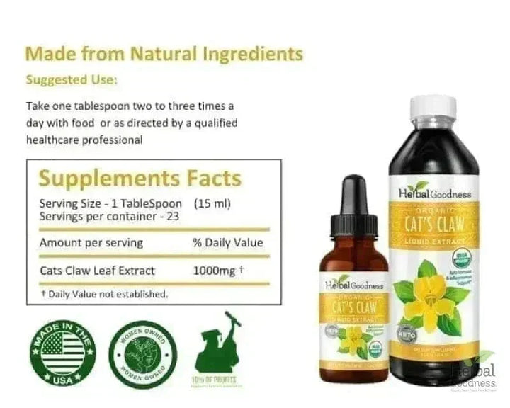 Cat's Claw Extract - Organic Liquid - Herbal Goodness Liquid Extract Herbal Goodness 