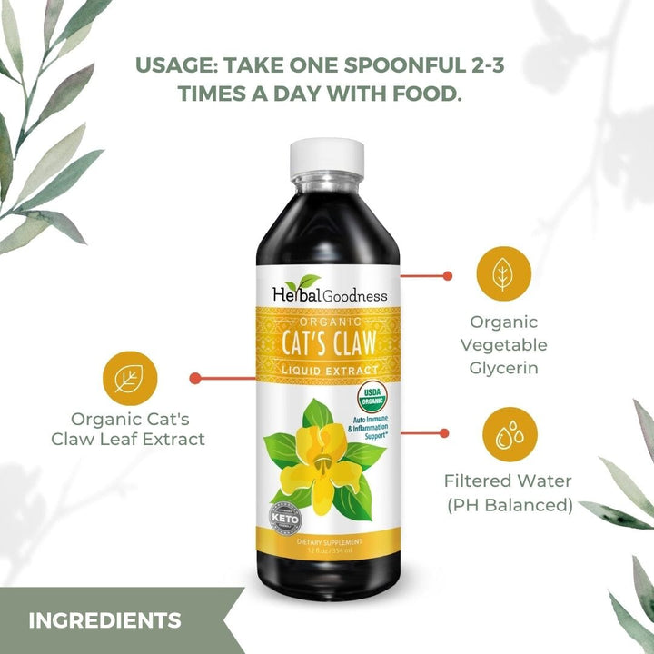 Cat's Claw Extract - Organic Liquid - Herbal Goodness Liquid Extract Herbal Goodness 