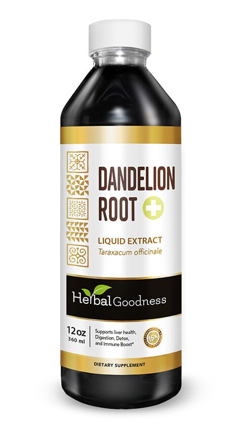 Dandelion Root Liquid Extract – Plant-Based Herbal Supplement Liquid Extract Herbal Goodness 12oz 