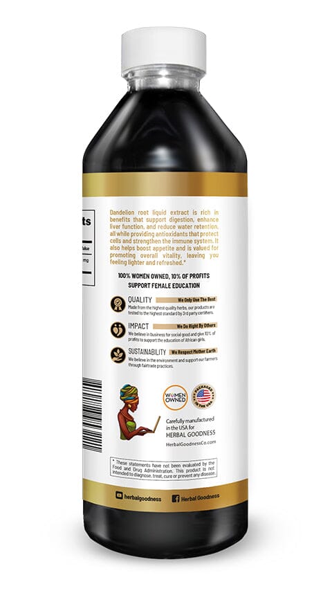 Dandelion Root Liquid Extract – Plant-Based Herbal Supplement Liquid Extract Herbal Goodness 