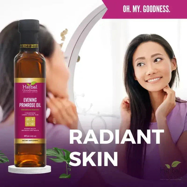 Evening Primrose Oil (Oenothera Biennis) - 12oz - Skin & Mood Liquid Extract Herbal Goodness 