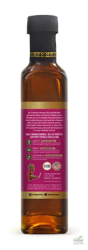 Evening Primrose Oil (Oenothera Biennis) - 12oz - Skin & Mood Liquid Extract Herbal Goodness 