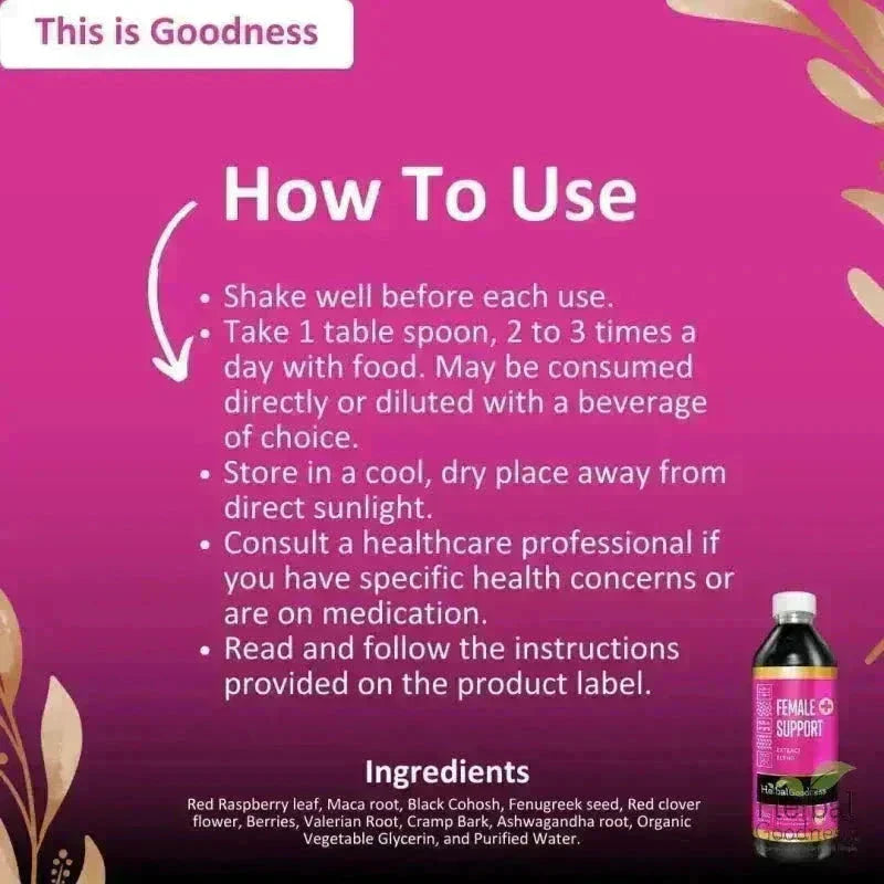Female Support - Liquid Extract- Herbal Goodness Liquid Extract Herbal Goodness 