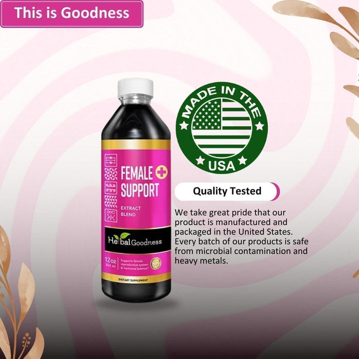 Female Support - Liquid Tincture - PMS & Hormonal Support, Female Health - Herbal Goodness Liquid Extract Herbal Goodness 