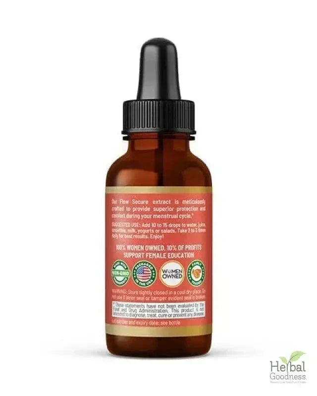 Flow Secure - 15X Liquid Extract - Female Hormone & Menstrual Aid Liquid Extract Herbal Goodness 