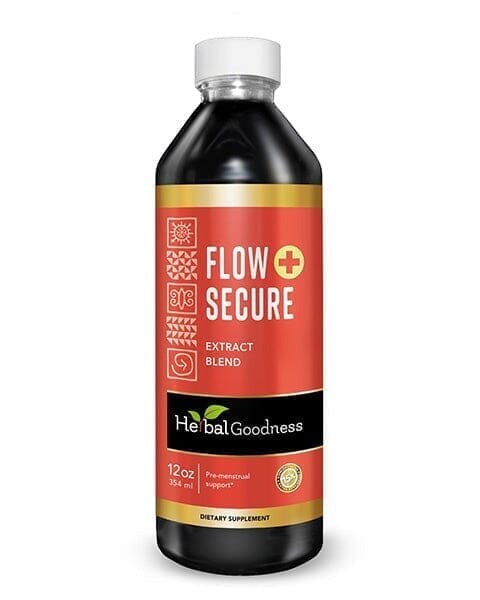 Flow Secure Plus - Liquid Tincture - Female Health Support - Herbal Goodness Liquid Extract Herbal Goodness 12 oz 