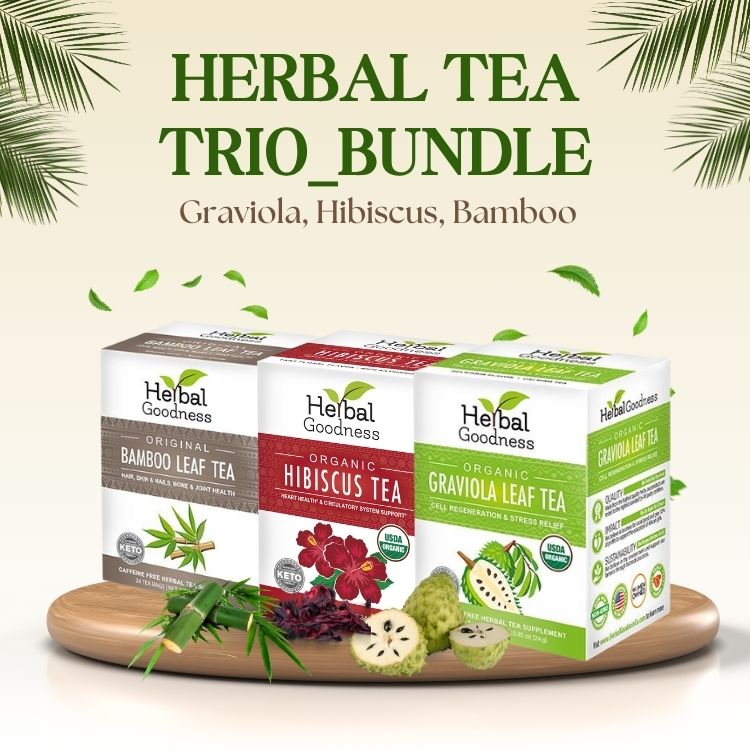 Organic Herbal Tea Trio Bundle – Graviola Hibiscus Mango | Herbal Goodness Buy