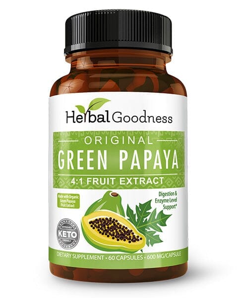 Green Papaya Fruit Extract - 4X 60/600mg Capsule - Digestion Aid Capsules Herbal Goodness 
