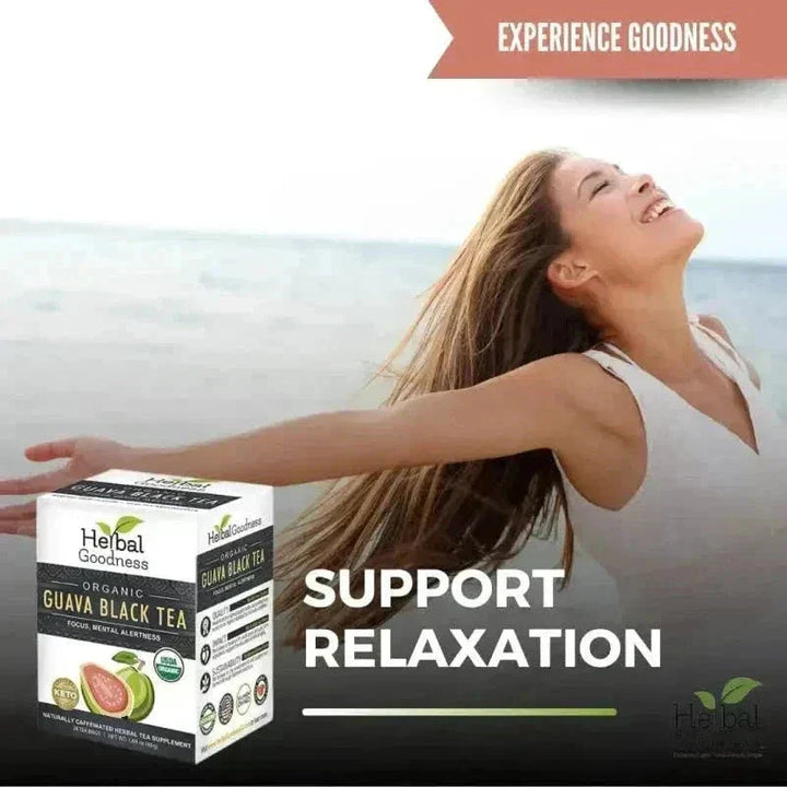 Guava Black Tea - Organic 24/2g Tea bags - Clarity, Focus & Mental Alertness Tea & Infusions Herbal Goodness 