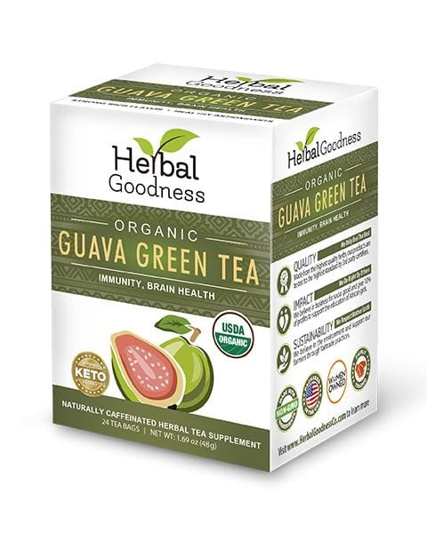 Guava Green Tea - 24/2g - Organic - Immunity & Brain Health - Herbal Goodness - Herbal Goodness