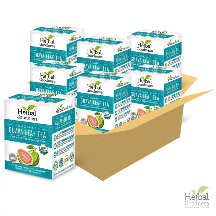 Guava Leaf Tea - Organic - Tea 24/2g - Caffeine-Free Tea &amp; Infusions Herbal Goodness Case (6) 