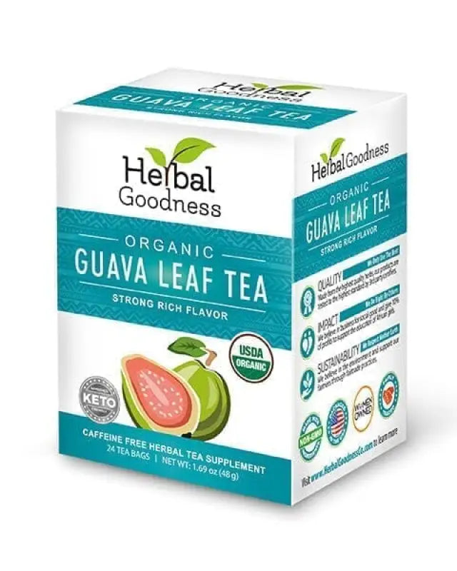 Guava Leaf Tea - Organic - Tea 24/2g - Caffeine-Free Tea &amp; Infusions Herbal Goodness Unit 