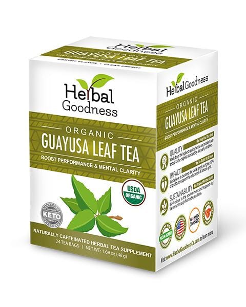 Guayusa Leaf Extract - Organic - Tea 24/2g - Energy, Focus & Alertness - Herbal Goodness - Herbal Goodness