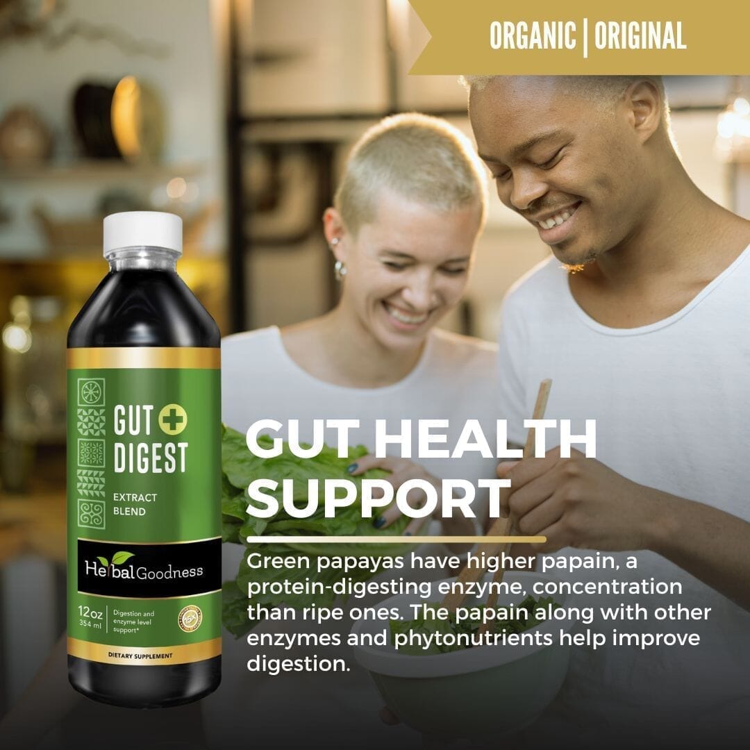 Gut Digest Plus - Organic - Liquid - Digestion & Enzyme Level Support - Herbal Goodness Liquid Extract Herbal Goodness 