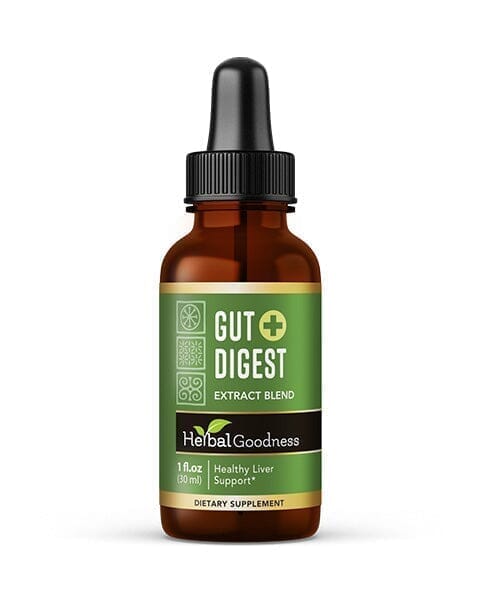 Gut Digest Plus - Organic - Liquid - Digestion & Enzyme Level Support - Herbal Goodness Liquid Extract Herbal Goodness 1 oz 