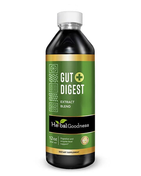 Gut Digest Plus - Organic - Liquid - Digestion & Enzyme Level Support - Herbal Goodness Liquid Extract Herbal Goodness 12 oz 