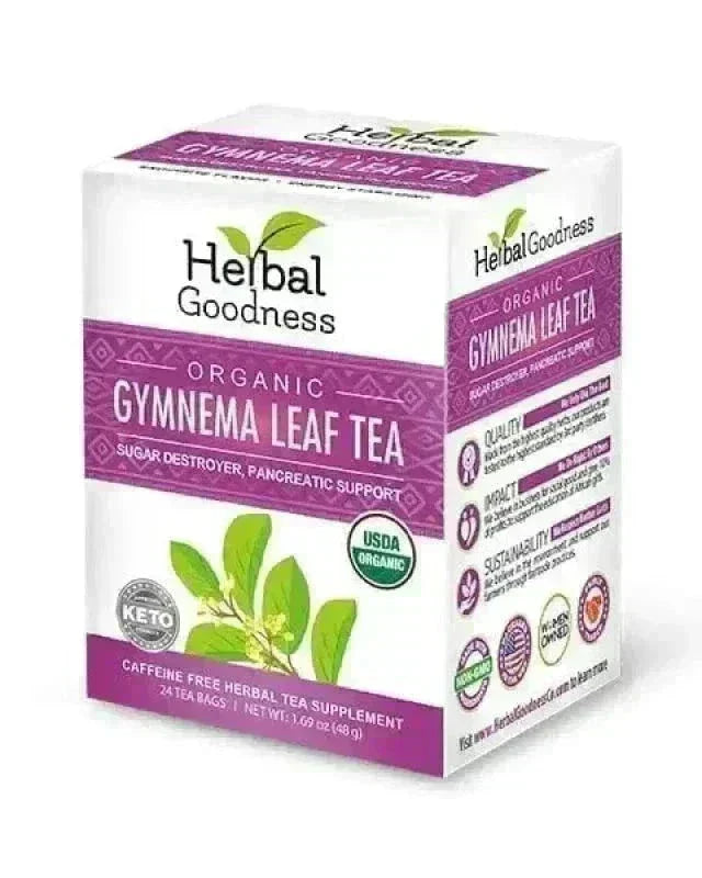 Gymnema Leaf Tea - Organic 24/2g Tea bags - Metabolism & Blood Sugar Tea & Infusions Herbal Goodness 1 Tea Box 
