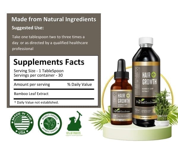 Hair Growth Plus - Organic - Liquid Tincture - Thicker Healthier Hair - Herbal Goodness Liquid Extract Herbal Goodness 