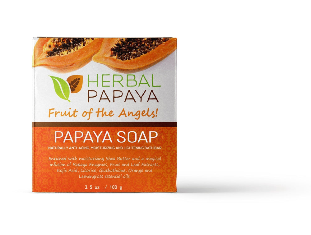 Herbal Papaya Bath Soap - 2 bars/3.5oz - Natural Skin Lightener, Exfoliator and Cleanser - Herbal Goodness Body Care Herbal Goodness 