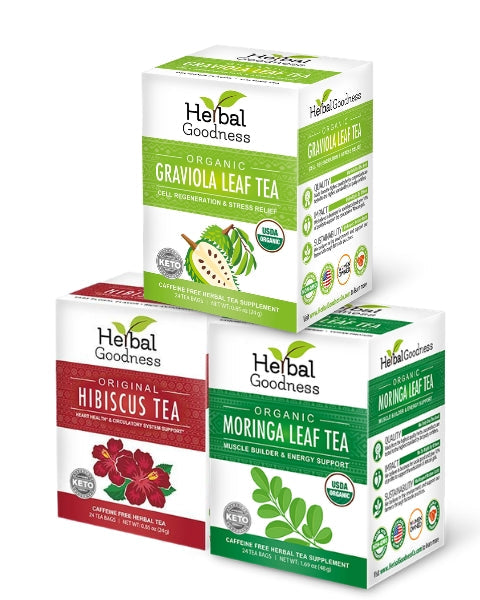 Herbal Tea Trio – Build-Your-Own Bundle | Mix &amp; Match Any 3 Herbal Teas &amp; Save 20% Herbal Goodness Guava Hibiscus Bamboo 