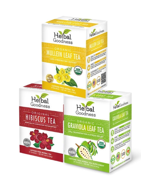 Herbal Tea Trio – Build-Your-Own Bundle | Mix &amp; Match Any 3 Herbal Teas &amp; Save 20% Herbal Goodness Guava Hibiscus Bamboo 