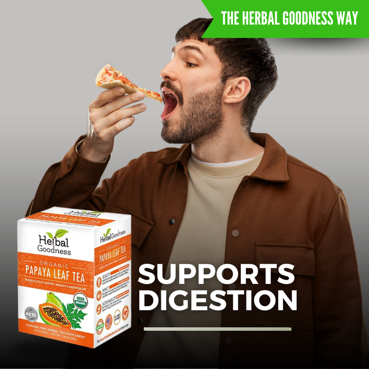 Complete Papaya System bundle – papaya leaf capsules, liquid extract, and tea by Herbal Goodness