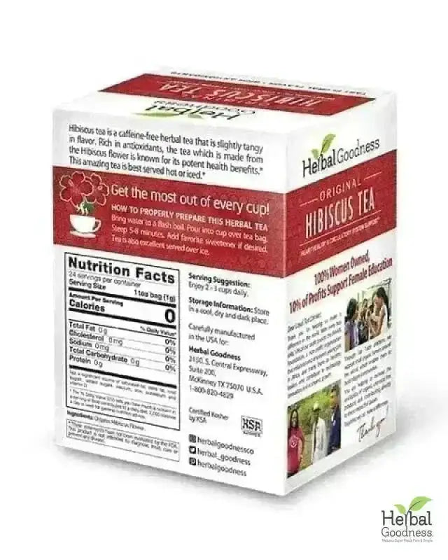 Hibiscus Tea - Organic 24/2g Tea bags - Heart Health Tea &amp; Infusions Herbal Goodness 