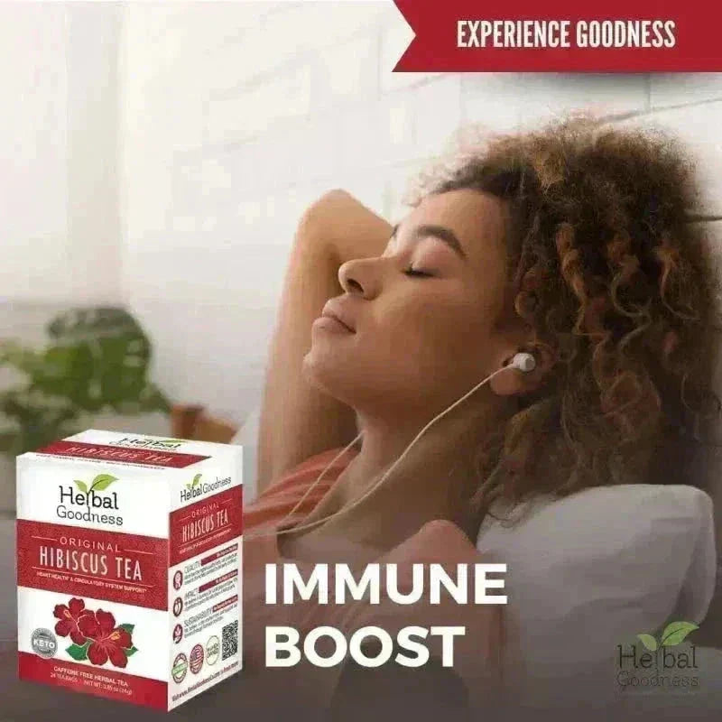 Hibiscus Tea - Organic - 24/2g - Great Taste, Immunity Boost Tea & Infusions Herbal Goodness 