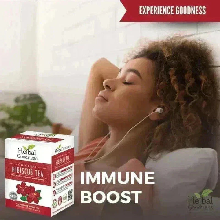 Hibiscus Tea - Organic - 24/2g - Great Taste, Immunity Boost Tea & Infusions Herbal Goodness 