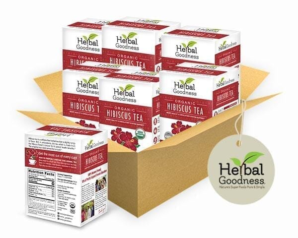 Hibiscus Tea - Organic - 24/2g - Great Taste, Immunity Boost - Herbal Goodness Tea & Infusions Herbal Goodness Buy Case Qty (6) 