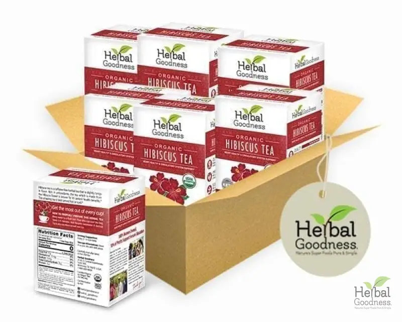 Hibiscus Tea - Organic - 24/2g - Great Taste, Immunity Boost - Herbal Goodness Tea & Infusions Herbal Goodness Buy Case Qty (6) 