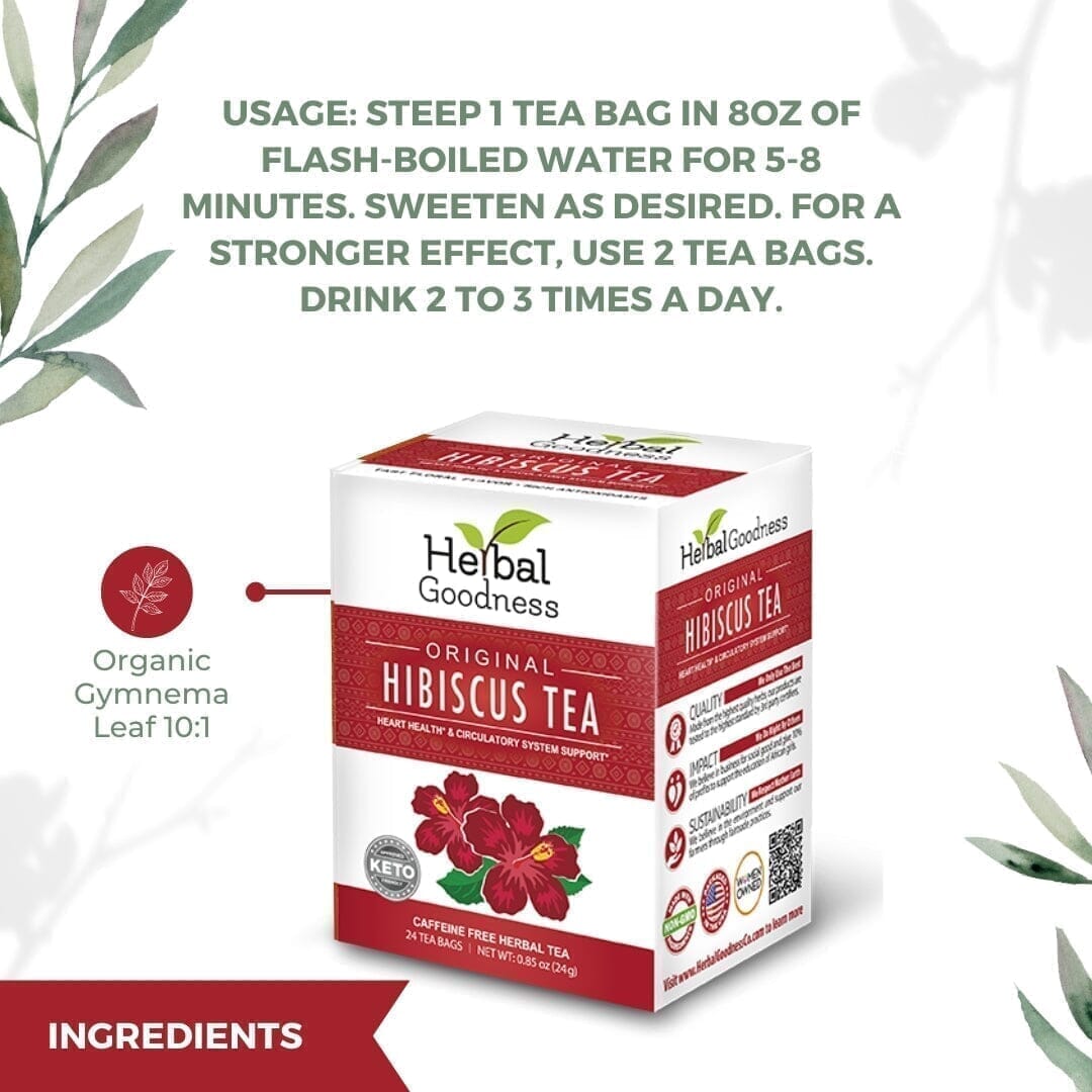 Hibiscus Tea - Organic - 24/2g - Great Taste, Immunity Boost - Herbal Goodness Tea & Infusions Herbal Goodness 