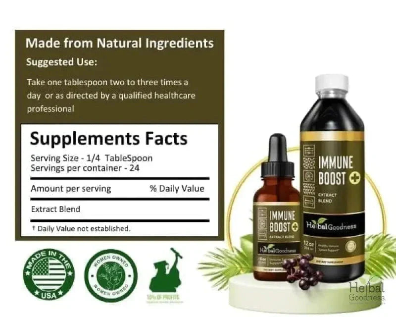 Immune Boost Plus Liquid Extract - Immunity Boost, Health and Wellness - Herbal Goodness Liquid Extract Herbal Goodness 
