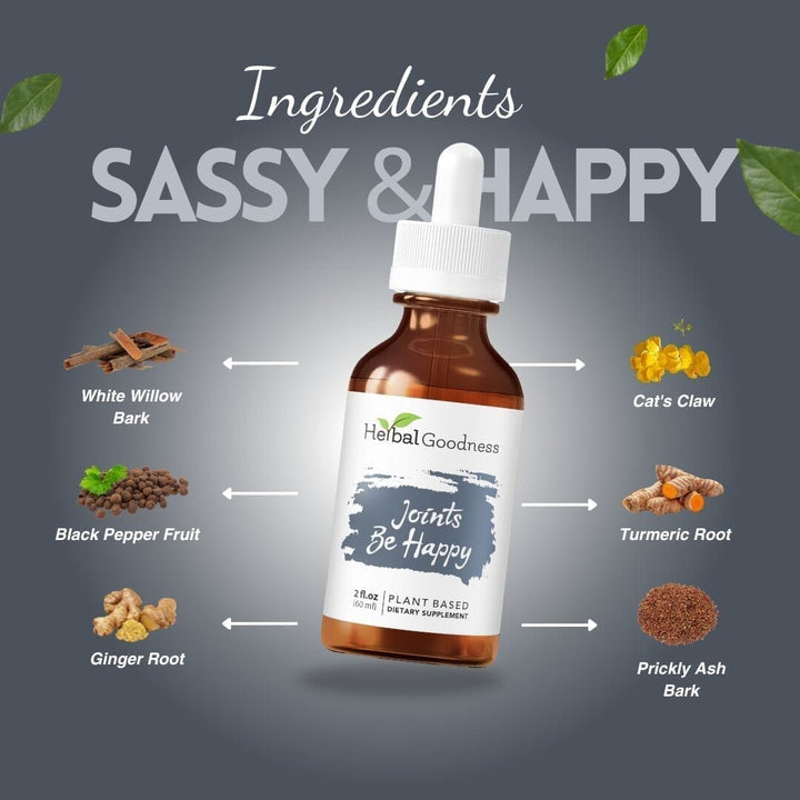 Joints Be Happy 2fl.oz - Plant Based - Dietary Supplement Liquid Extract Herbal Goodness 