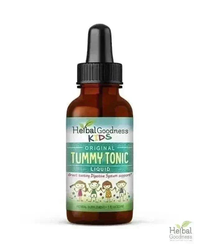 Kids Plant-Based Supplements - Organic 1oz 15X Liquid Extract - Focus, Calm, Sleep, Tummy Liquid Extract Herbal Goodness Kids Tummy Tonic -1oz 