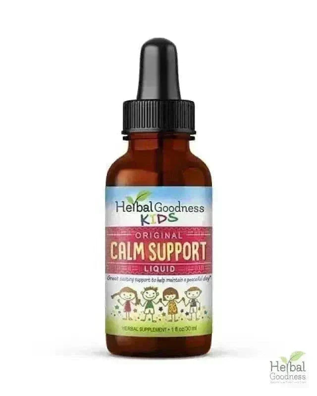 Kids Plant-Based Supplements - Organic 1oz 15X Liquid Extract - Focus, Calm, Sleep, Tummy Liquid Extract Herbal Goodness Kids Calm Support -1oz 