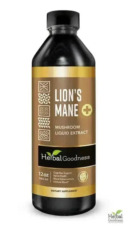 Lion's Mane Mushroom Liquid Extract - Organic 1oz - Brain & Mood Liquid Extract Herbal Goodness 12oz 