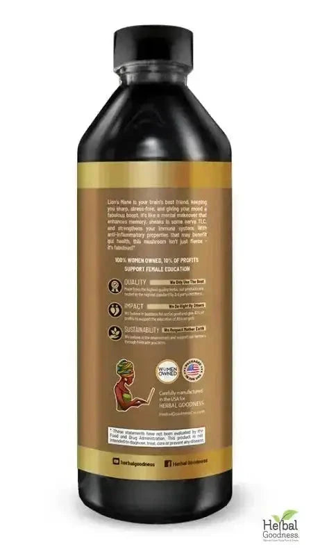 Lion's Mane Mushroom Liquid Extract - Organic 1oz - Brain & Mood Liquid Extract Herbal Goodness 