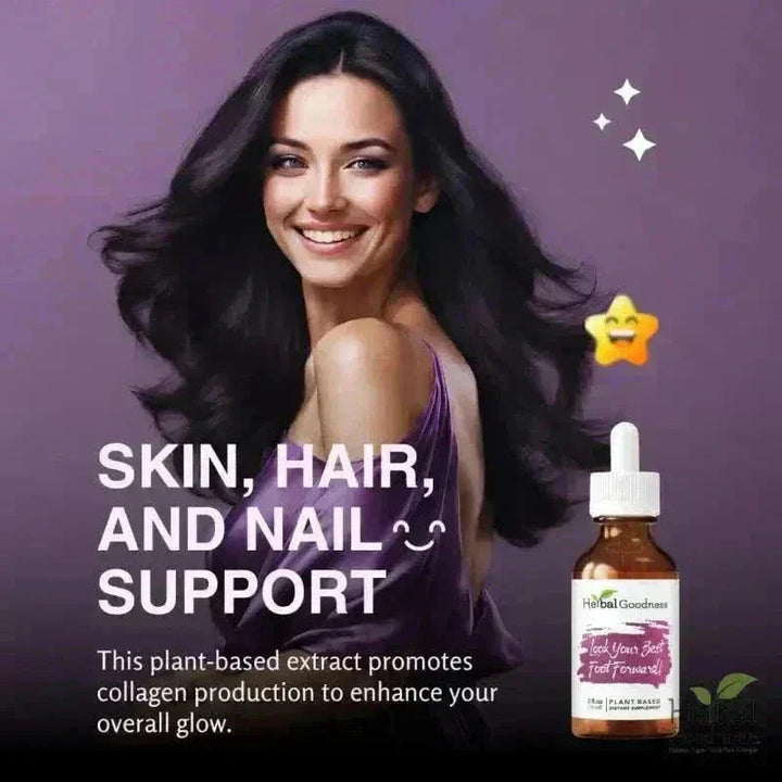 Look Your Best Foot Forward 2fl.oz - Plant Based - Dietary Supplement, Promotes Collagen Production Liquid Extract Herbal Goodness 
