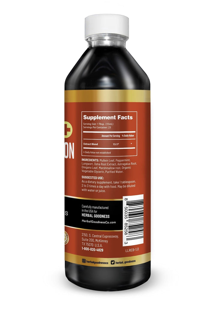 Lungs and Respiration - 1oz 15X Liquid Extract - Respiratory Liquid Extract Herbal Goodness 