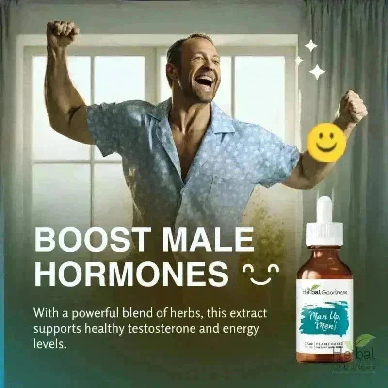Man Up Men - 2fl.oz - Male Hormones & Vitality Liquid Extract Herbal Goodness 