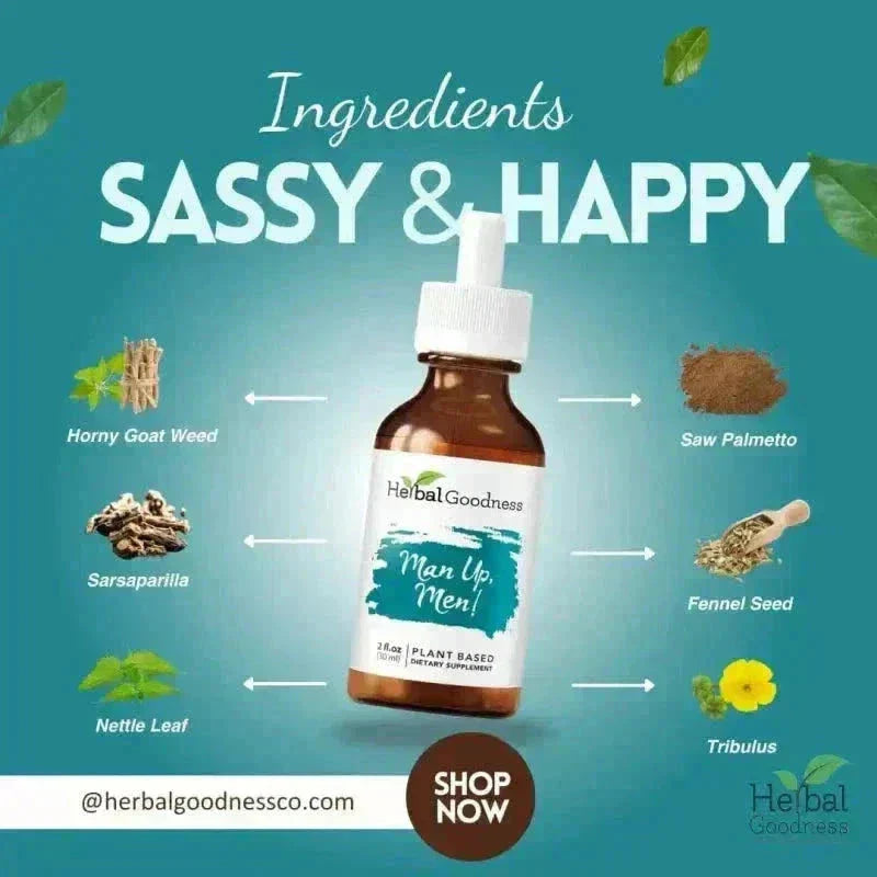 Man Up Men 2fl.oz - Plant Based - Dietary Supplement Liquid Extract Herbal Goodness 