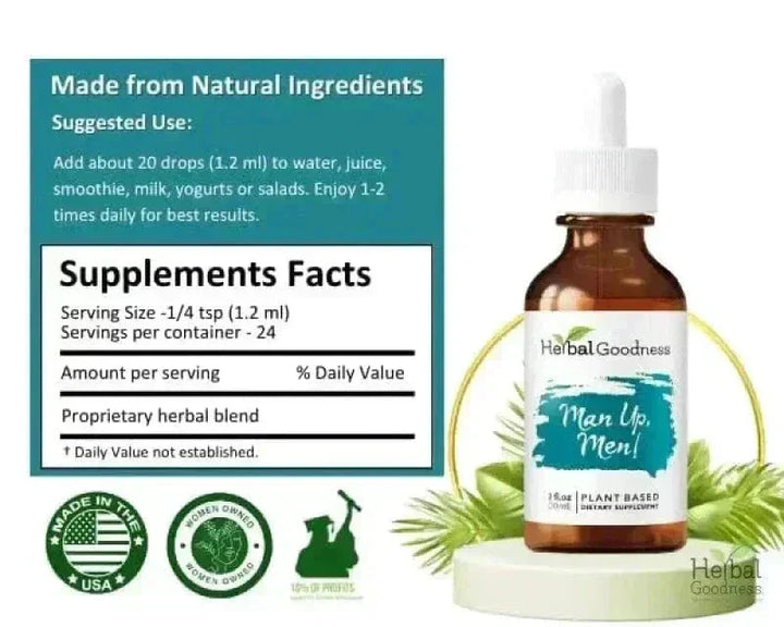 Man Up Men 2fl.oz - Plant Based - Dietary Supplement Liquid Extract Herbal Goodness 
