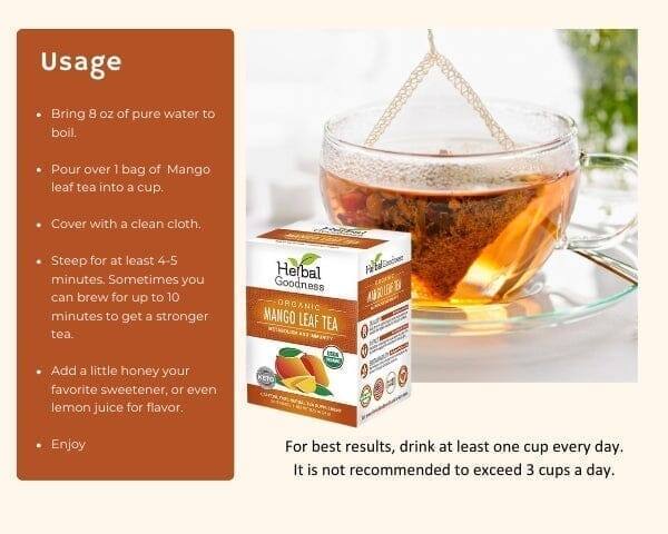 Mango Leaf Tea - Organic 24/2g - Metabolism & Immunity - Herbal Goodness Tea & Infusions Herbal Goodness 