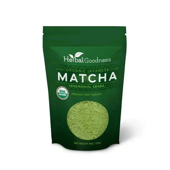 Matcha Green Tea Powder - Organic, Japanese Ceremonial 8oz - Energy & Vitality - Herbal Goodness Powder Herbal Goodness Unit 